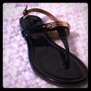 Coach patent leather sandal